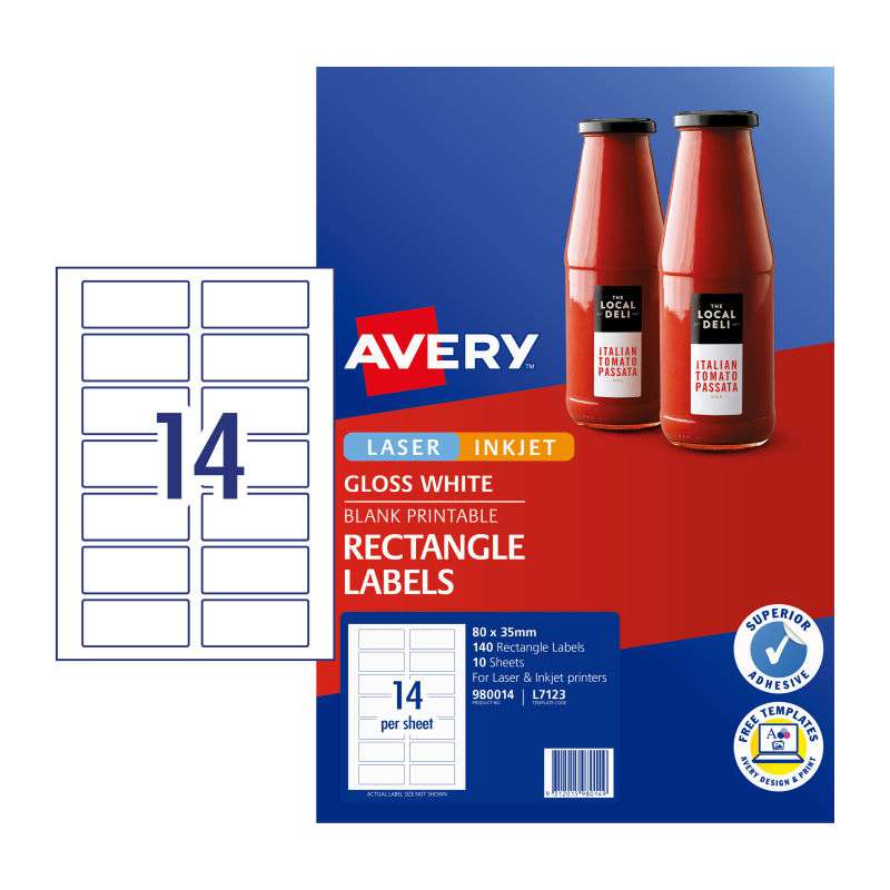 AVERY Label Rect L7123 14Up Pack