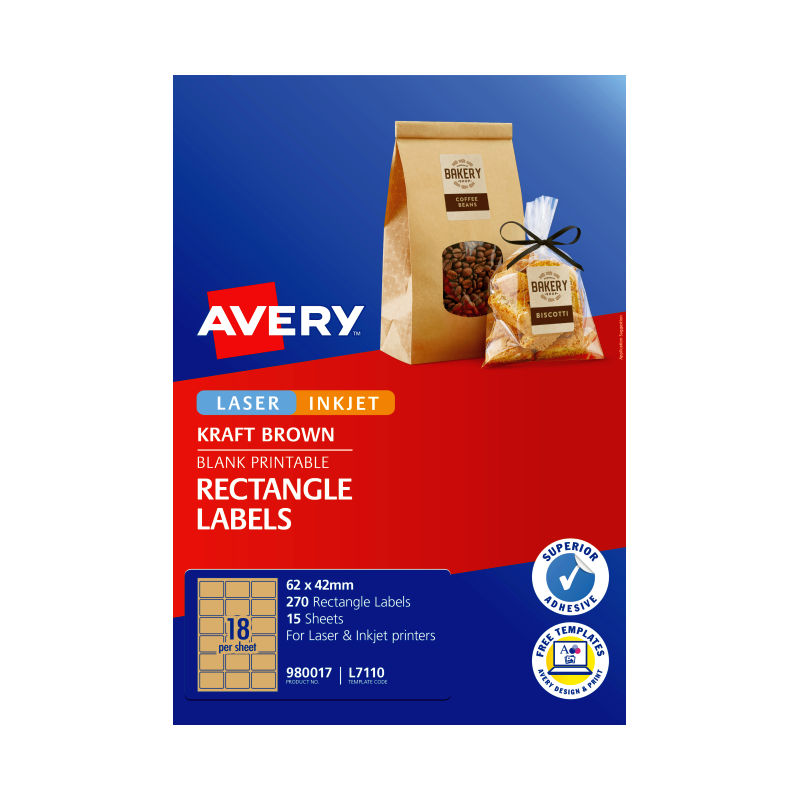AVERY Label Rect Brn L7110 Pack