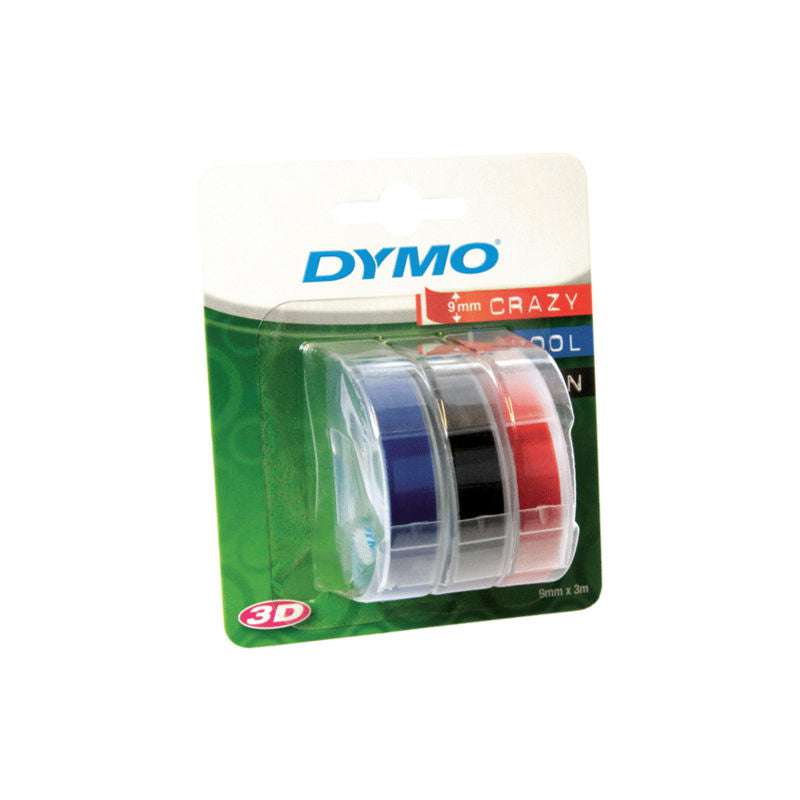 DYMO Embosser Tape 9mmX3m Assorted Pack