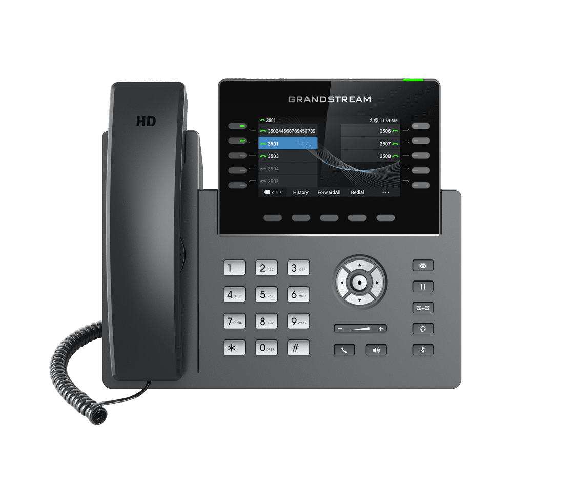 GRANDSTREAM GRP2615 10 Line IP Phone, 16 SIP Accounts, 480x272 Colour Screen, HD Audio, Powerable Via POE