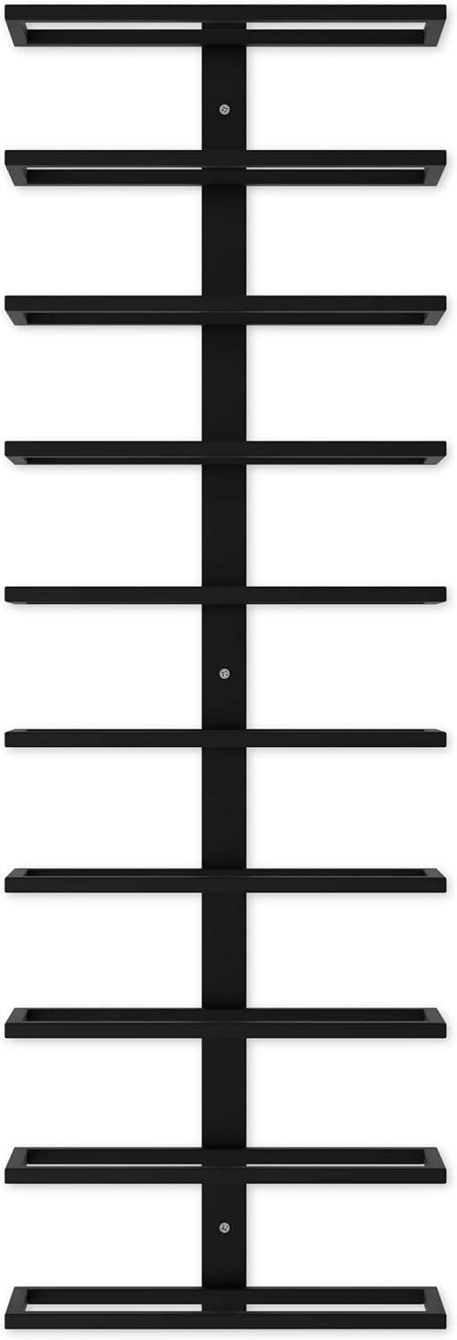 Metal Wall Mount Wine Rack for Wine Bottles, Liquor, Champagne (Holds 10 Bottles)