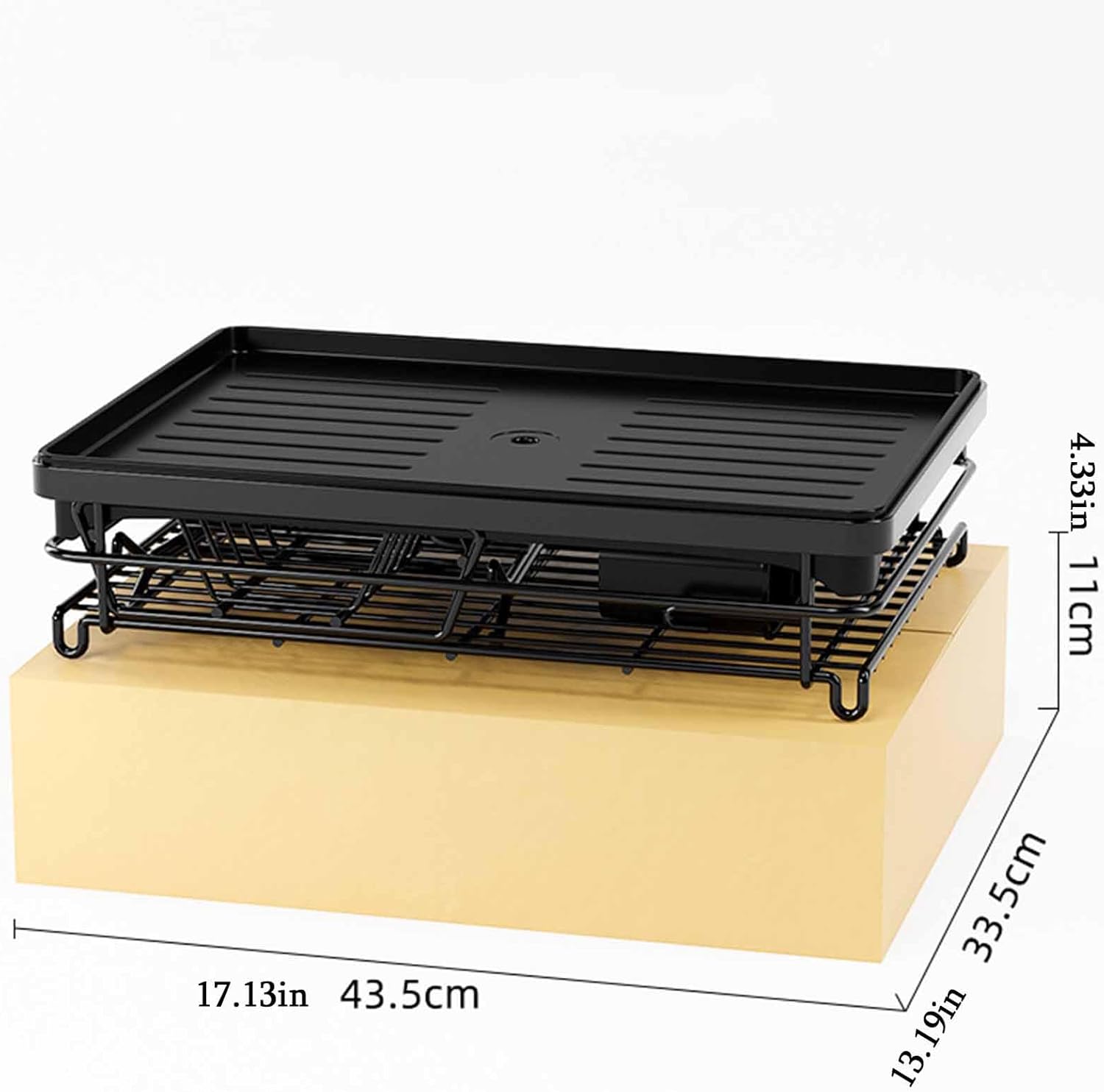 CARLA HOME 2-Tier Dish Drying Rack for Kitchen Counter with Drainboard, Utensil Holder, Cup Rack & Cutlery Organizer