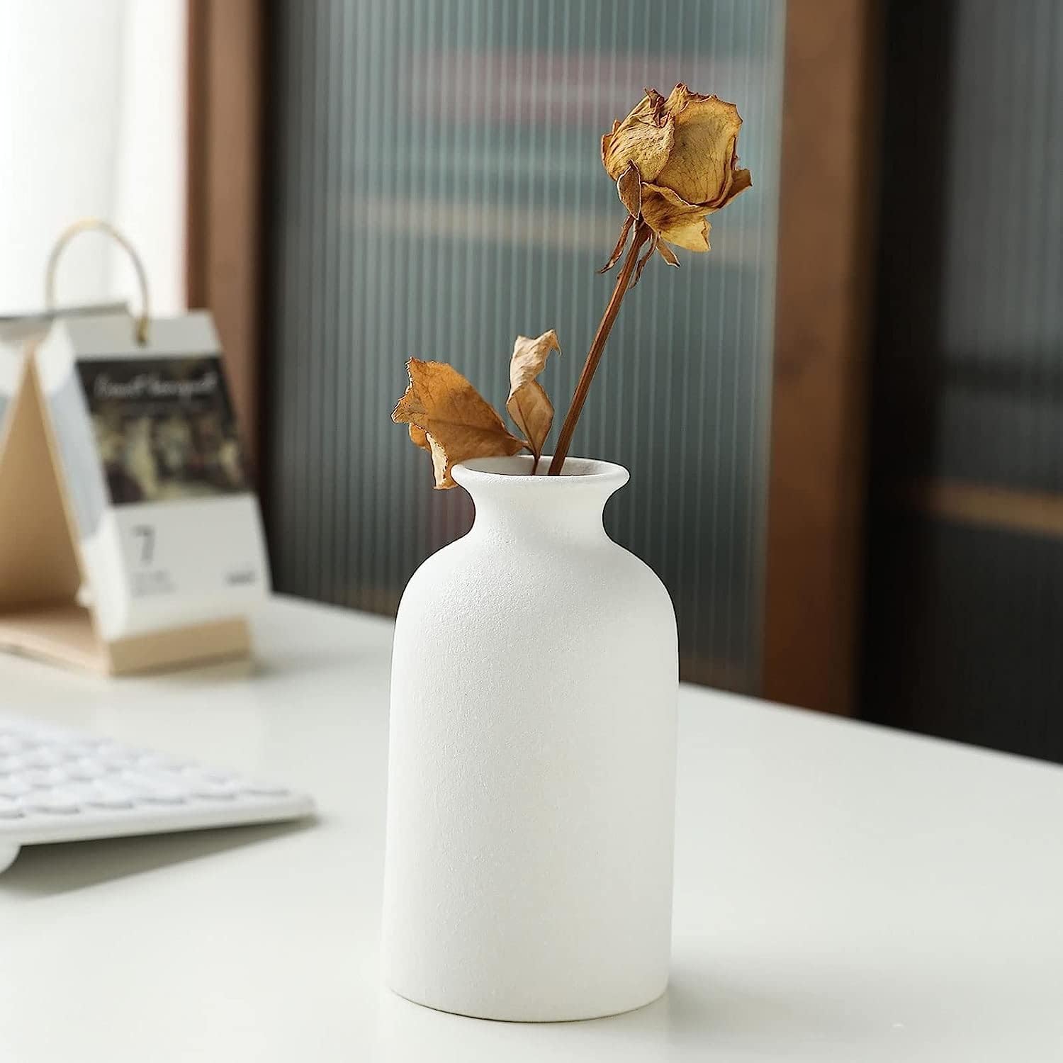 Ceramic Set of 3 Modern White Vases for Home D?cor