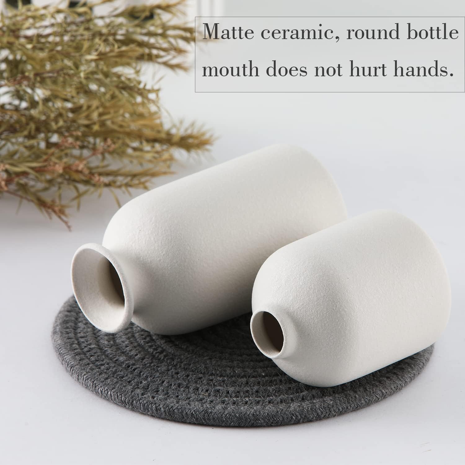Ceramic Set of 3 Modern White Vases for Home D?cor