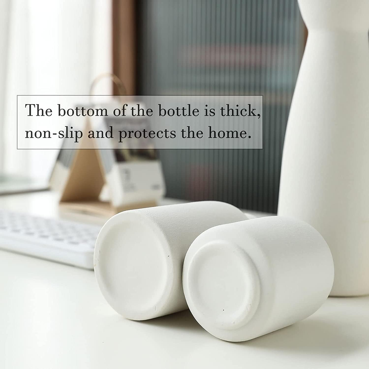 Ceramic Set of 3 Modern White Vases for Home D?cor