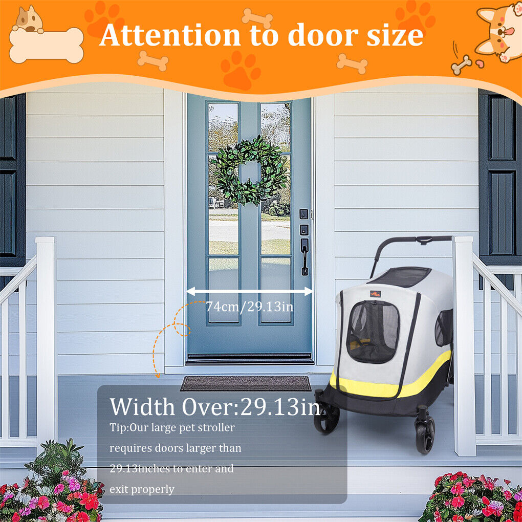 Dog Stroller w/ Rain Cover Foldable Pet Cart