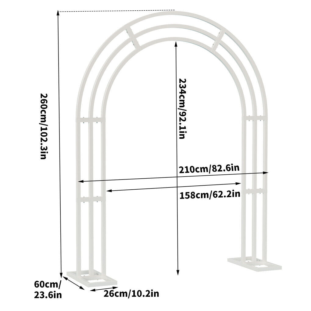 Metal Wedding Arch Garden Arbor Floral Stand Indoor/Outdoor