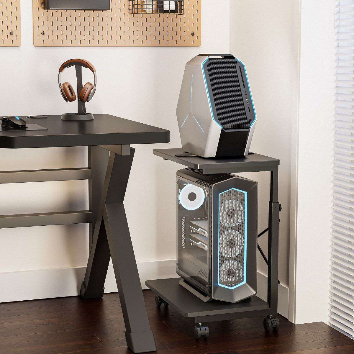 activiva Height Adjustable PC & Printer Storage Stand