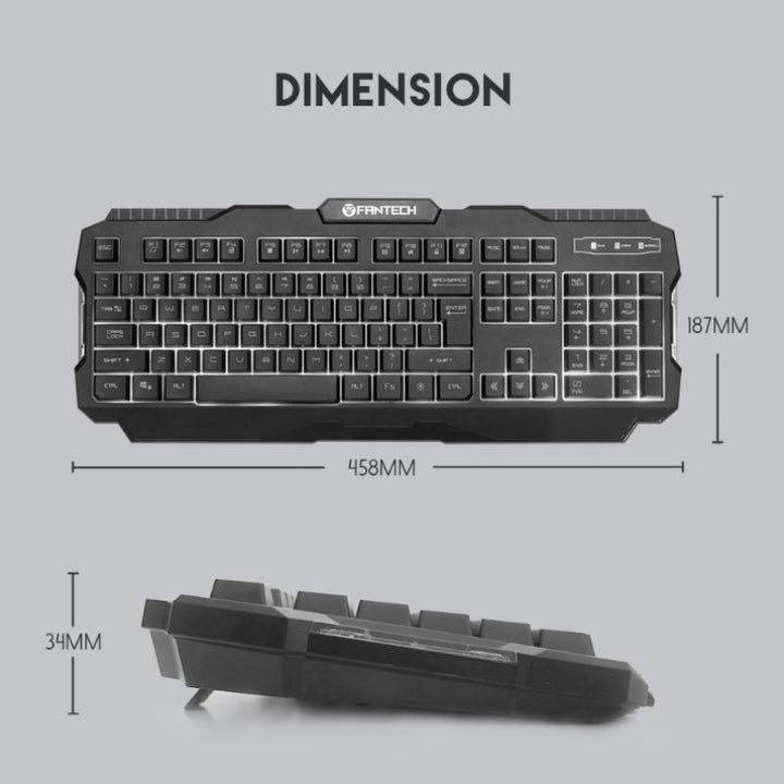 Backlit gaming keyboard shown from the side, compact low-profile keys