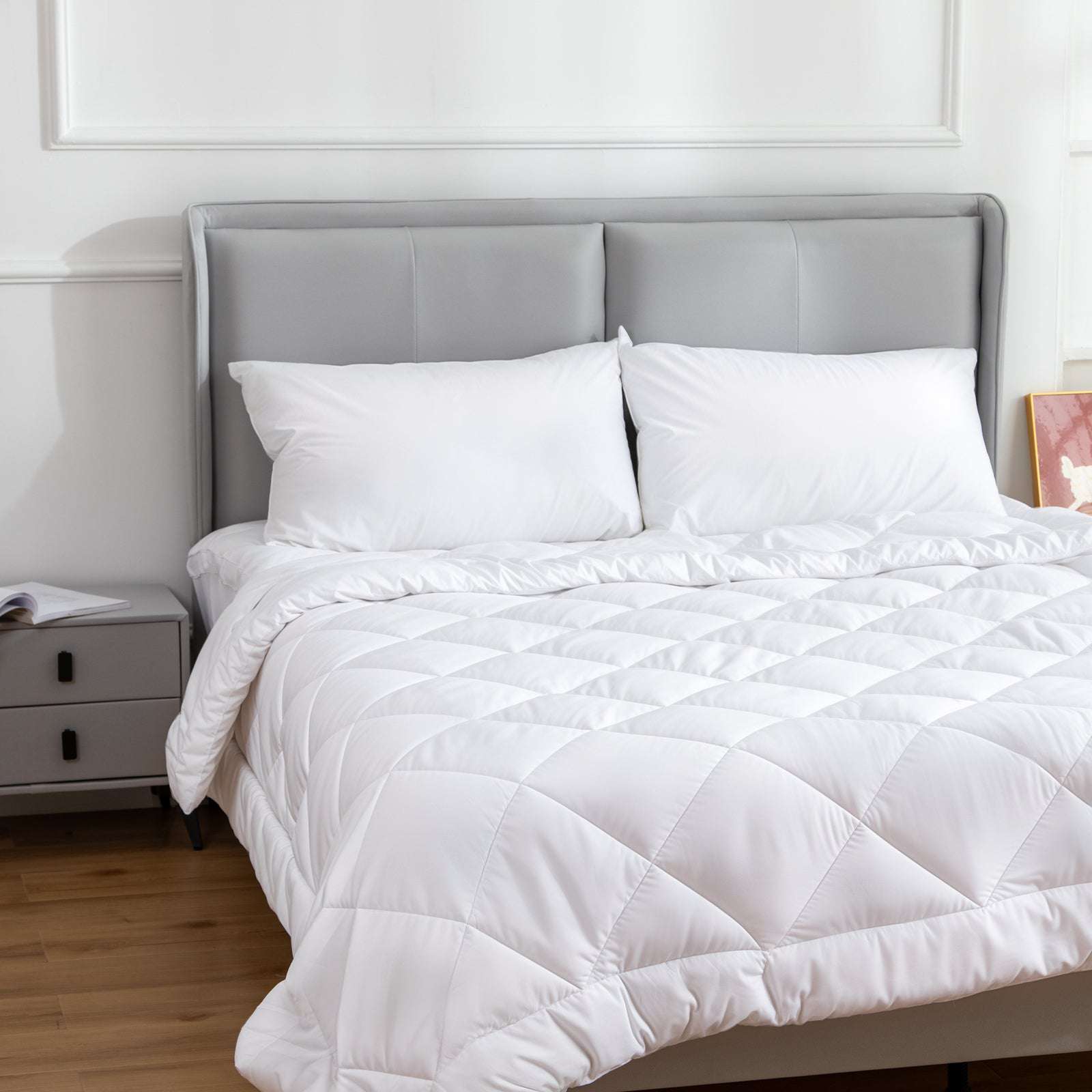 100 Percent Cotton Pillow Cover with 800g Poly Fill, Hypoallergenic, A