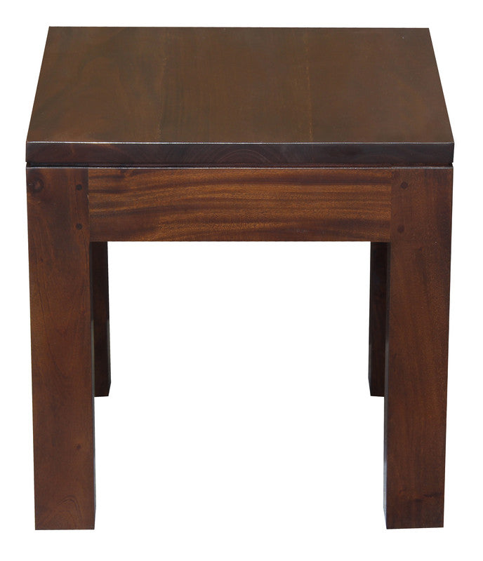 Mahogany timber lamp table with flat square top and four straight legs