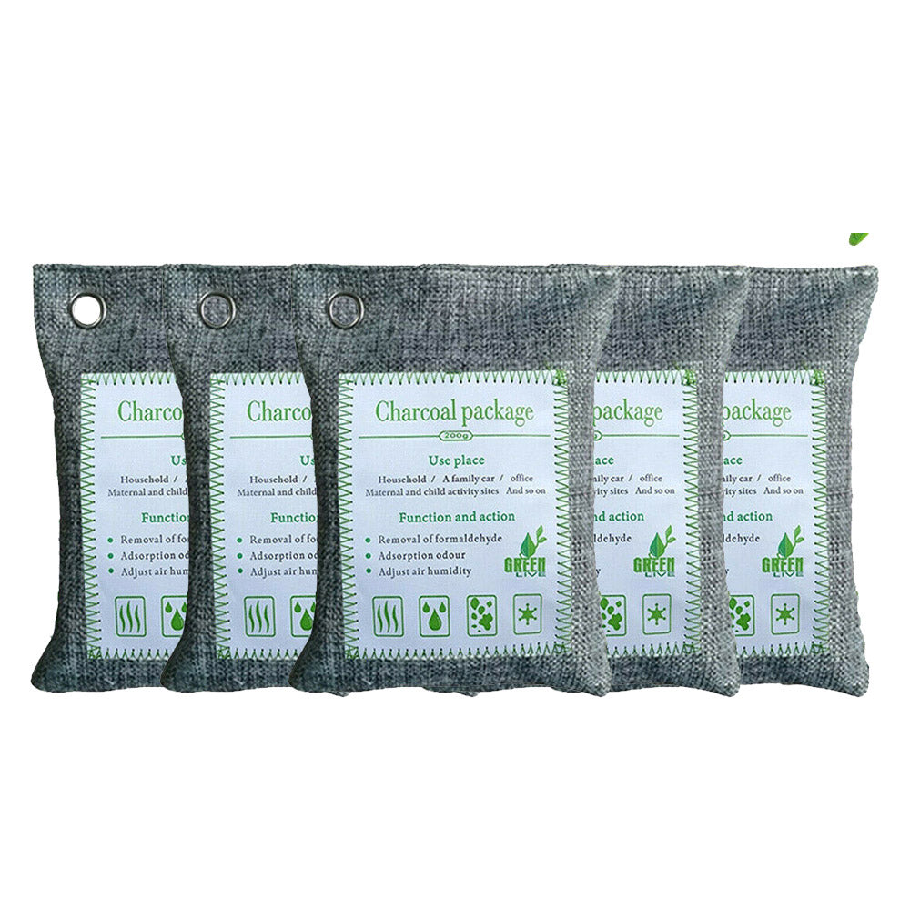 5PCS Air Purifying Bags Activated Bamboo Charcoal Freshener
