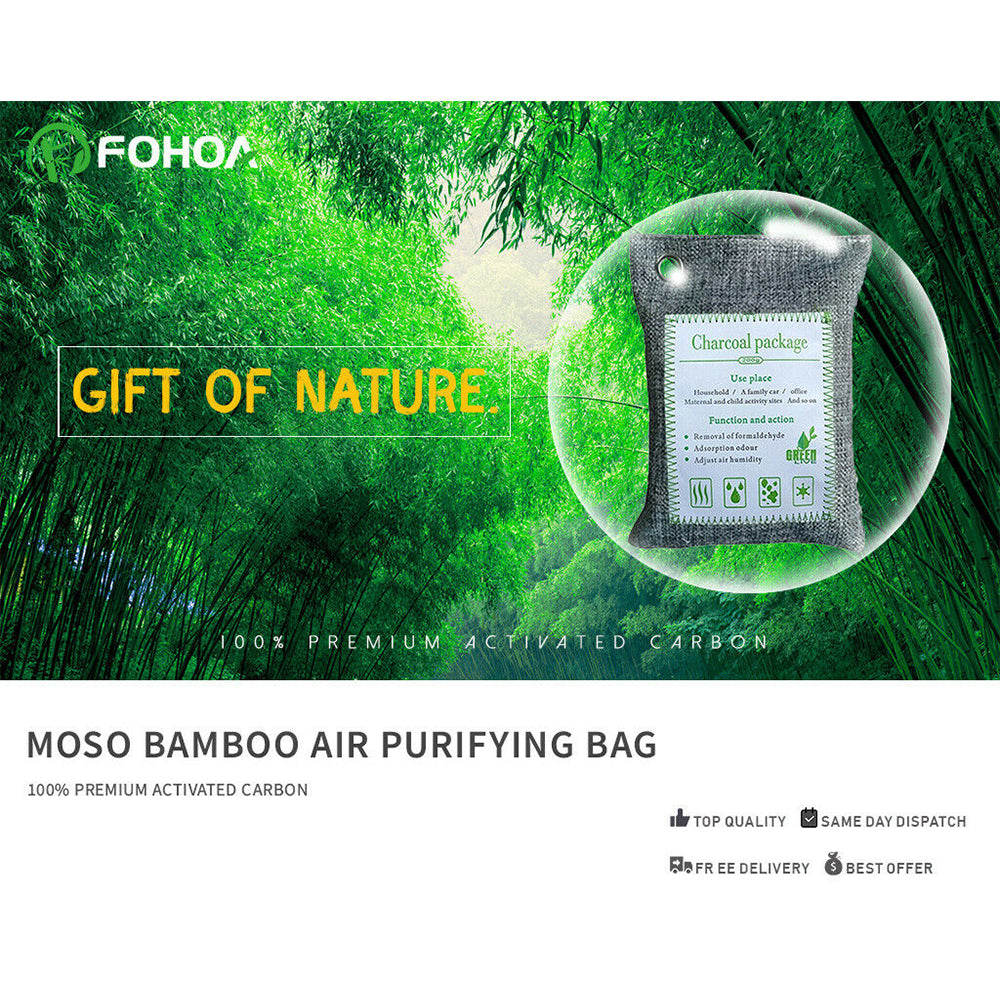 5PCS Air Purifying Bags Activated Bamboo Charcoal Freshener