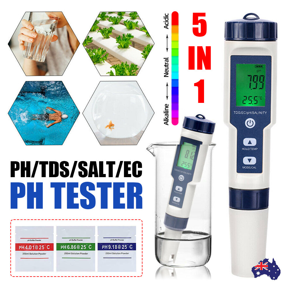 -1 Digital Water Quality Tester Waterproof pH TDS EC Temperature Meter Pool