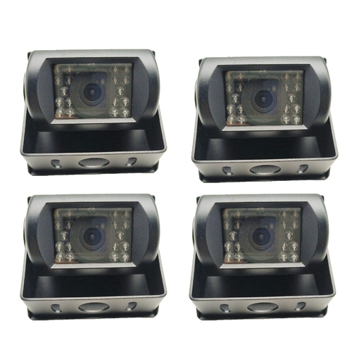Wireless 4-Channel Split 7" Screen Monitor w/4 Reversing Camera Kit for Truck Trailer Bus