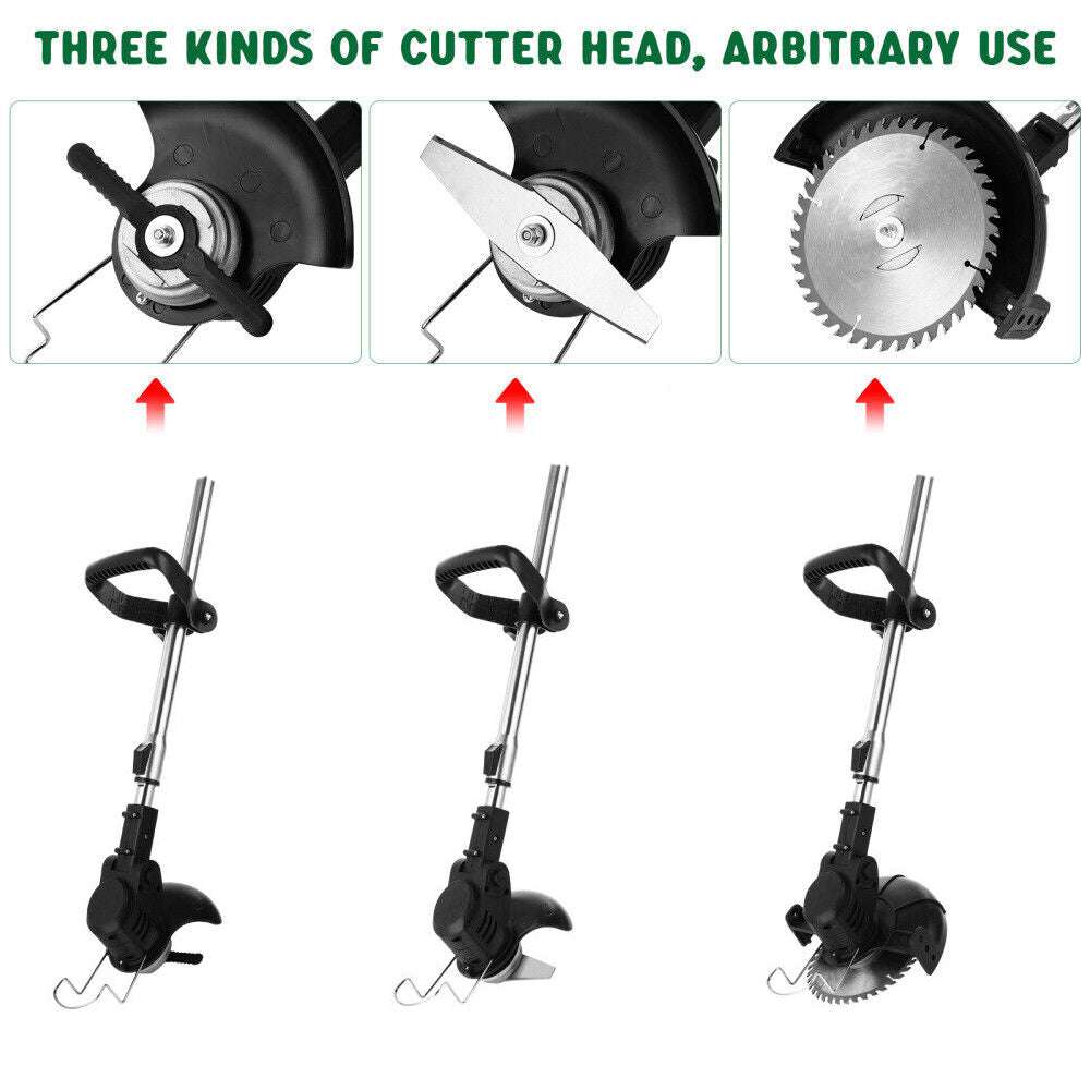 3in1 Cordless Grass Trimmer Grass Lawn Brush Cutter Whipper Snipper