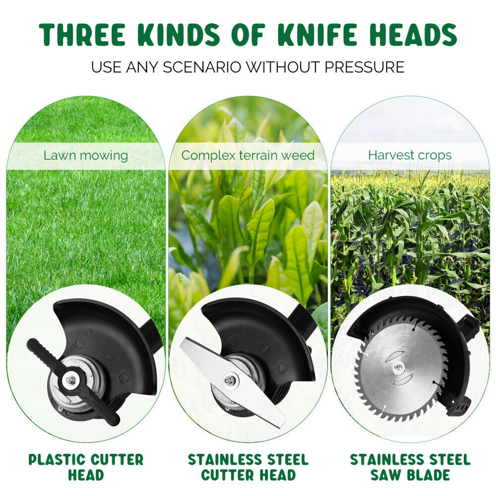 3in1 Cordless Grass Trimmer Grass Lawn Brush Cutter Whipper Snipper