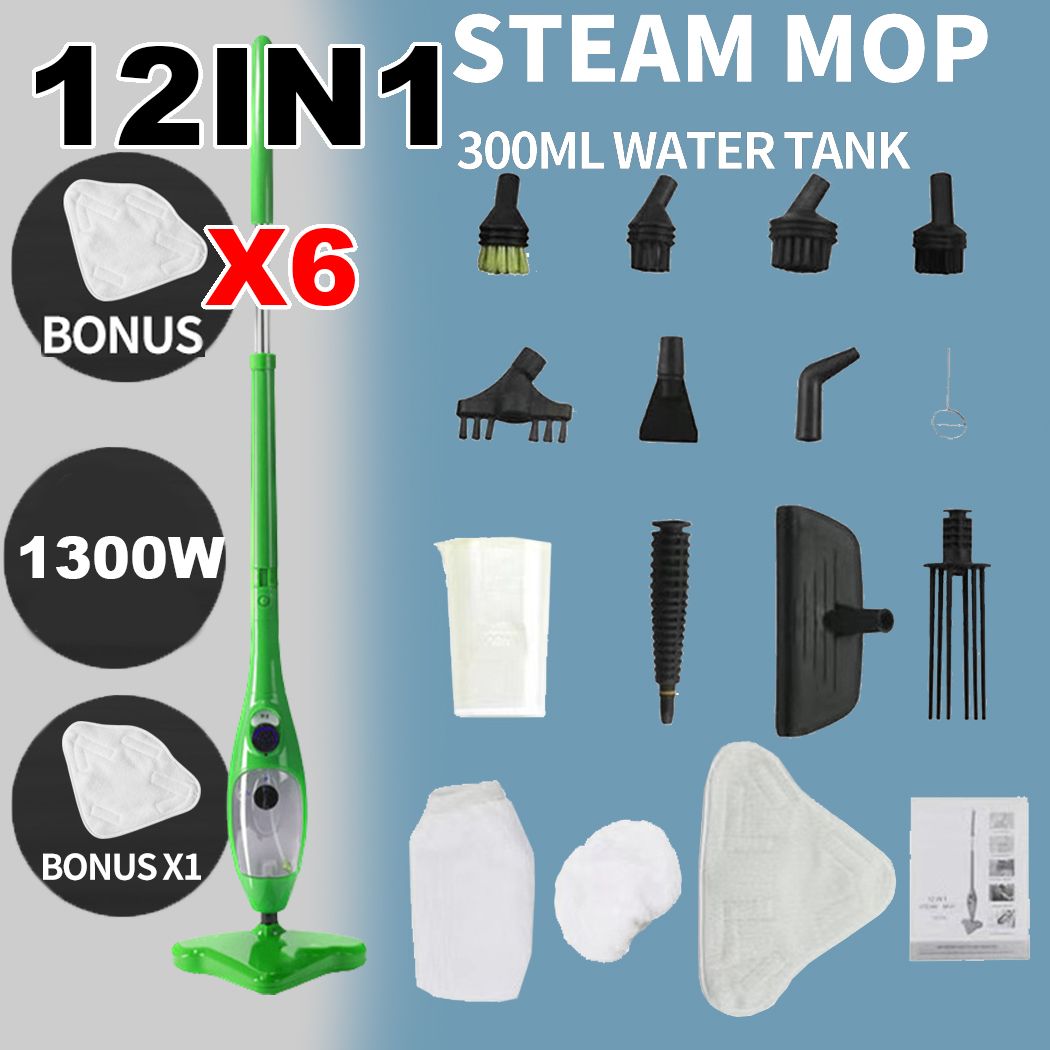 Steam Mop Handheld Carpet Cleaner High Pressure Steamer Floor Cleaning 1300W Bedworld