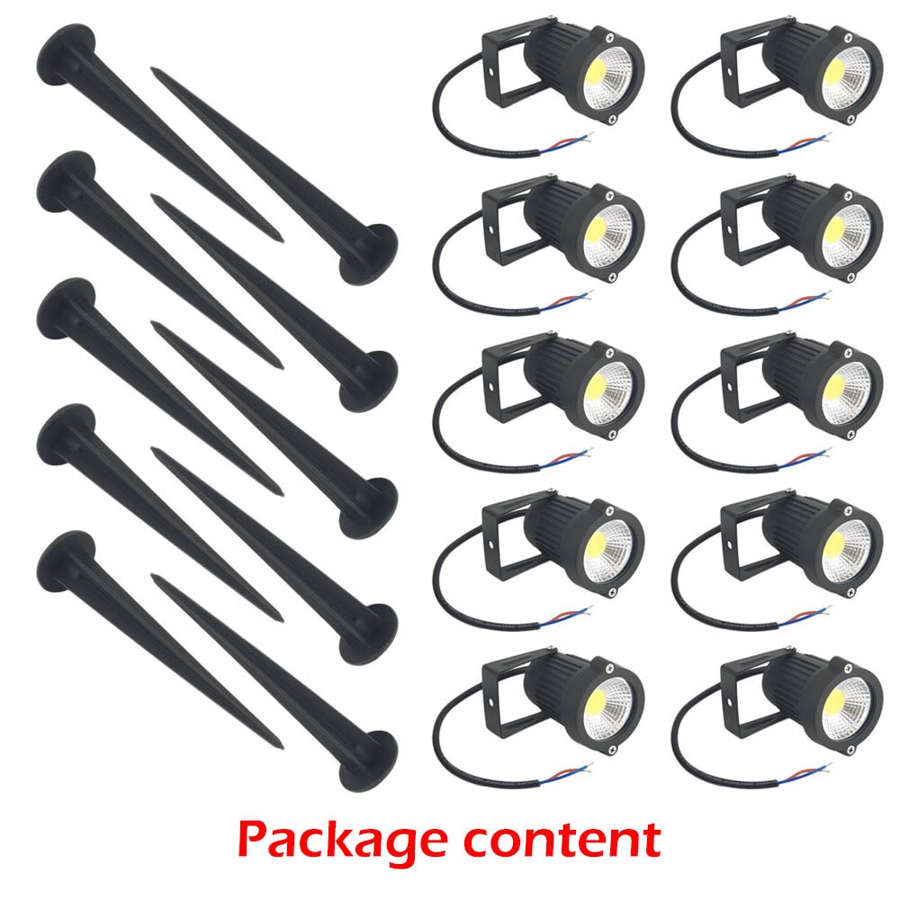 10PCS LED Spotlights Landscape Warm light Lamp Waterproof Outdoor Garden Yard 12V Bedworld
