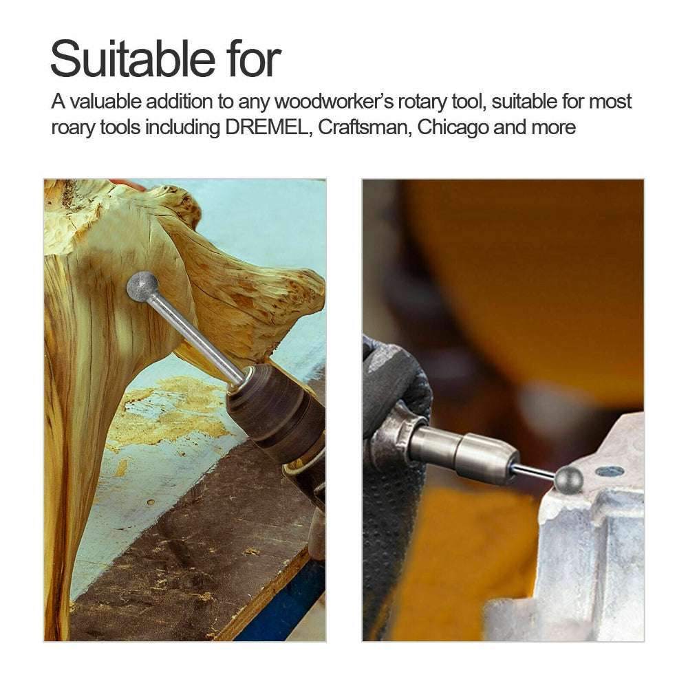 20pcs Diamond Grinding Heads Mini Drill Burrs Bit Set 3mm Shank