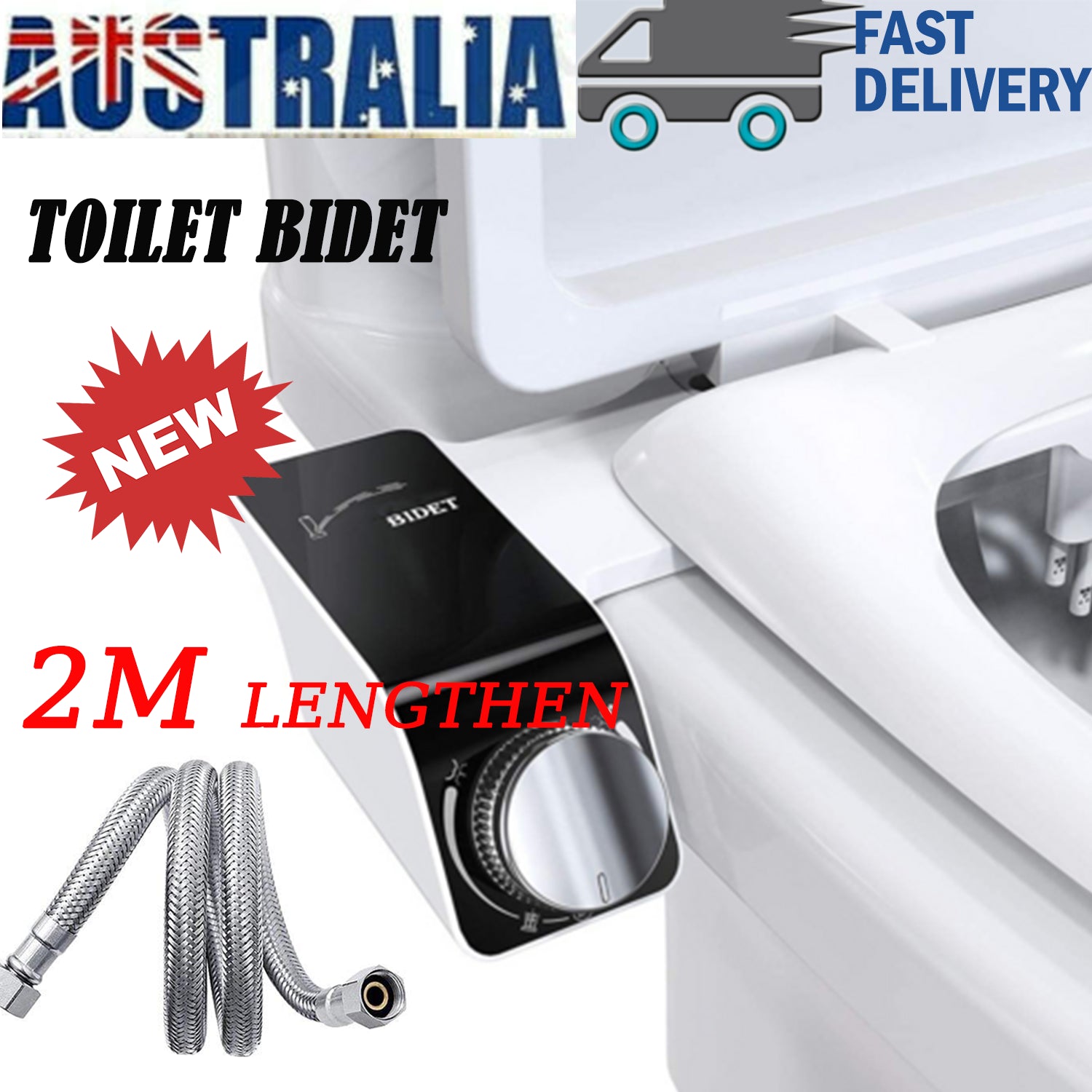 Toilet Bidet Seat Dual Nozzles Bidet