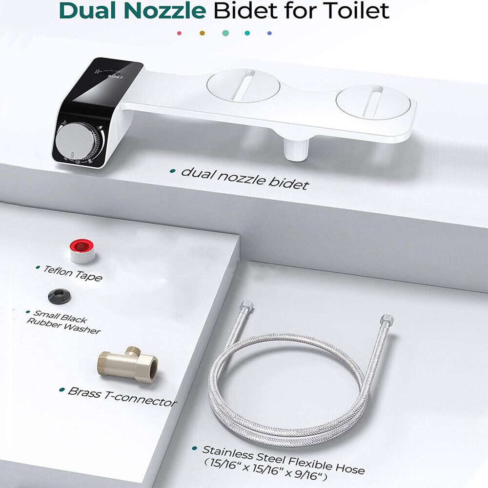Toilet Bidet Seat Dual Nozzles Bidet