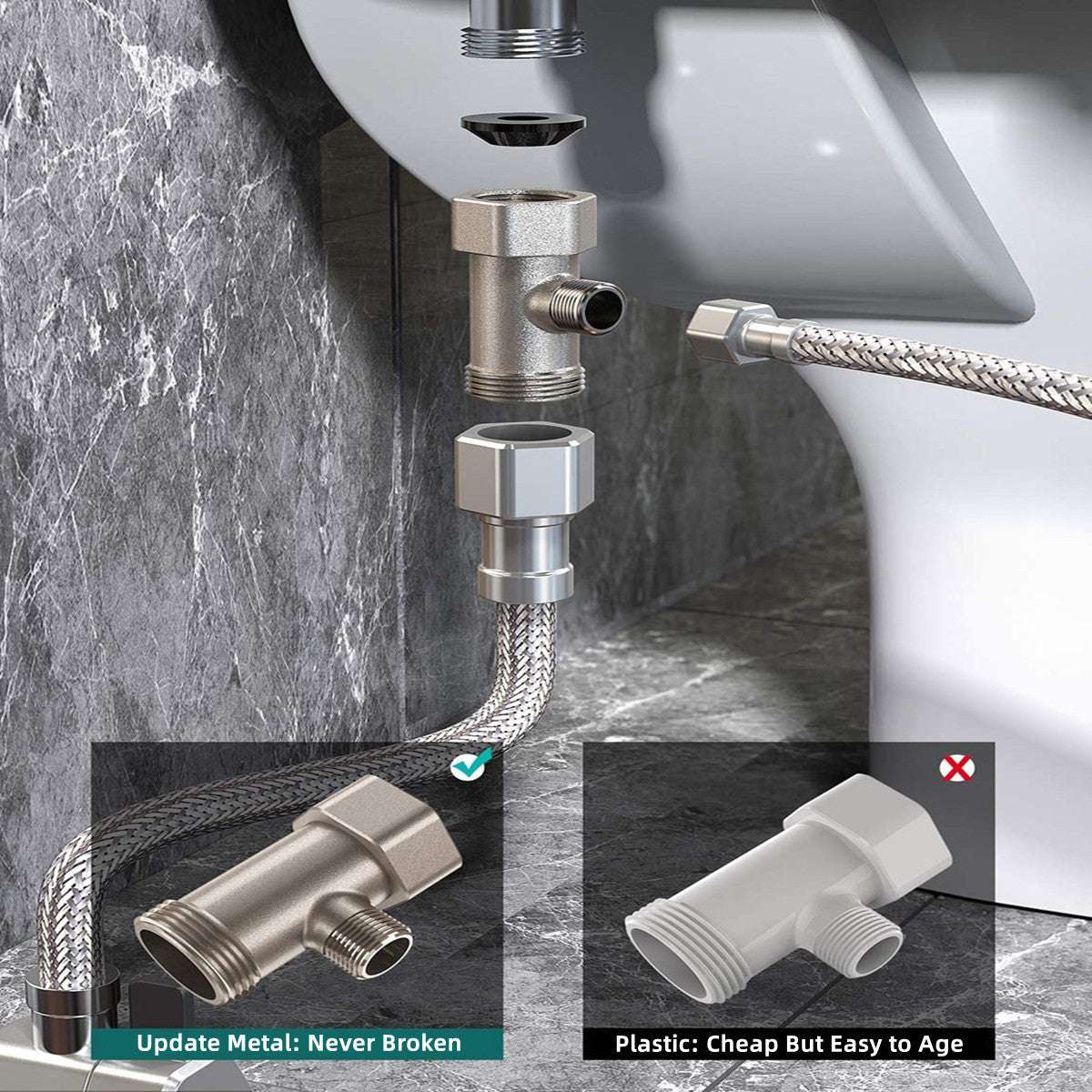 Toilet Bidet Seat Dual Nozzles Bidet