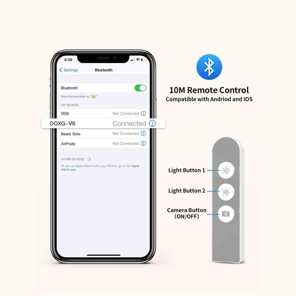 LED Portable Phone Holder Stand Wireless Remote Dimmable Selfie Fill Light Lamp Pink