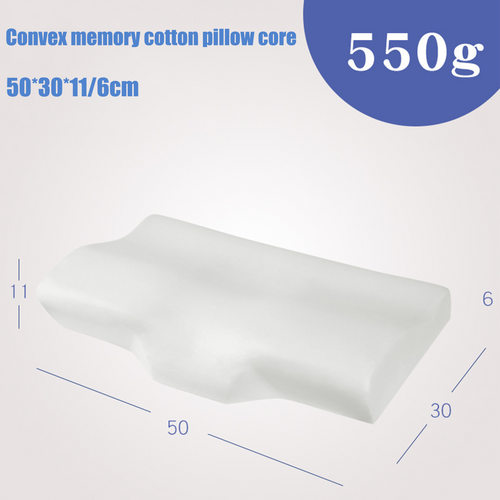 White ergonomic contour neck pillow with curved shape and central groove