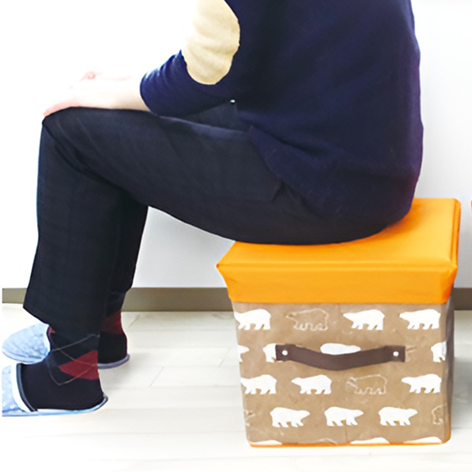 Folding Ottoman Storage Stool Cube Footstool Stool Blanket Box With Cover AU