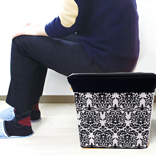 Folding Ottoman Storage Stool Cube Footstool Stool Blanket Box With Cover AU