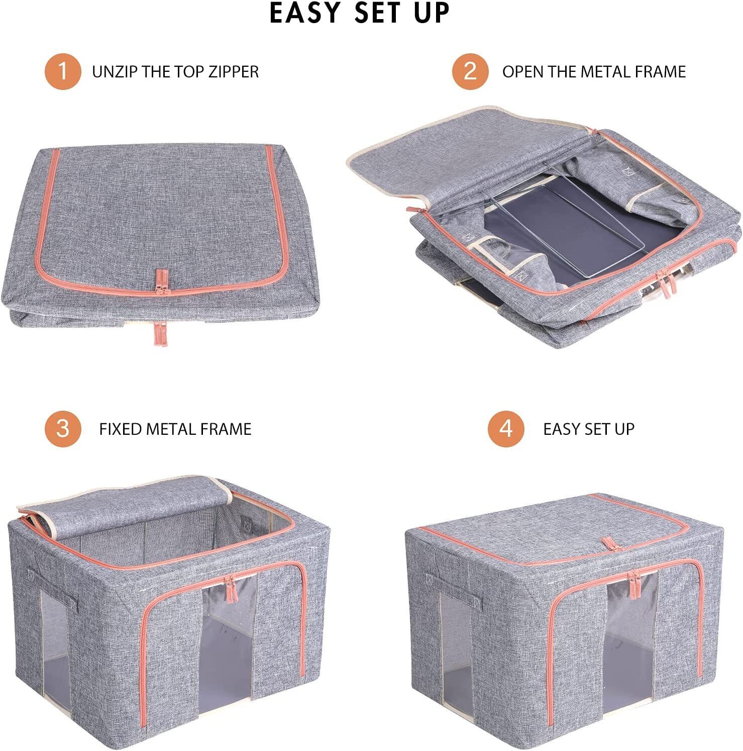 Foldable Organizer Box (24L) - Steel Frame, Random