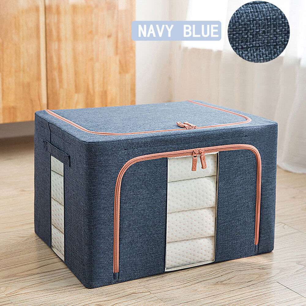 24L Foldable Storage Box - Steel Frame, Random Color