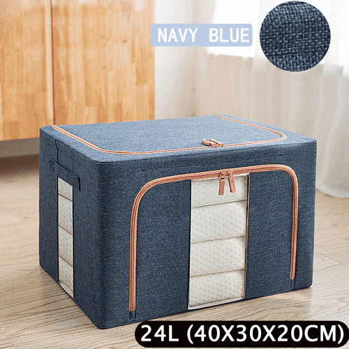 24L Foldable Storage Box - Steel Frame, Random Color