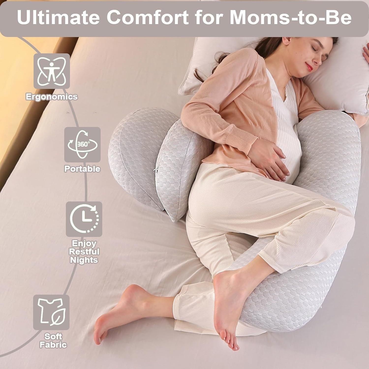 Pregnancy Pillow, Maternity Pillow Support for Sleeping Pregnancy Pillow for HIP Bedworld