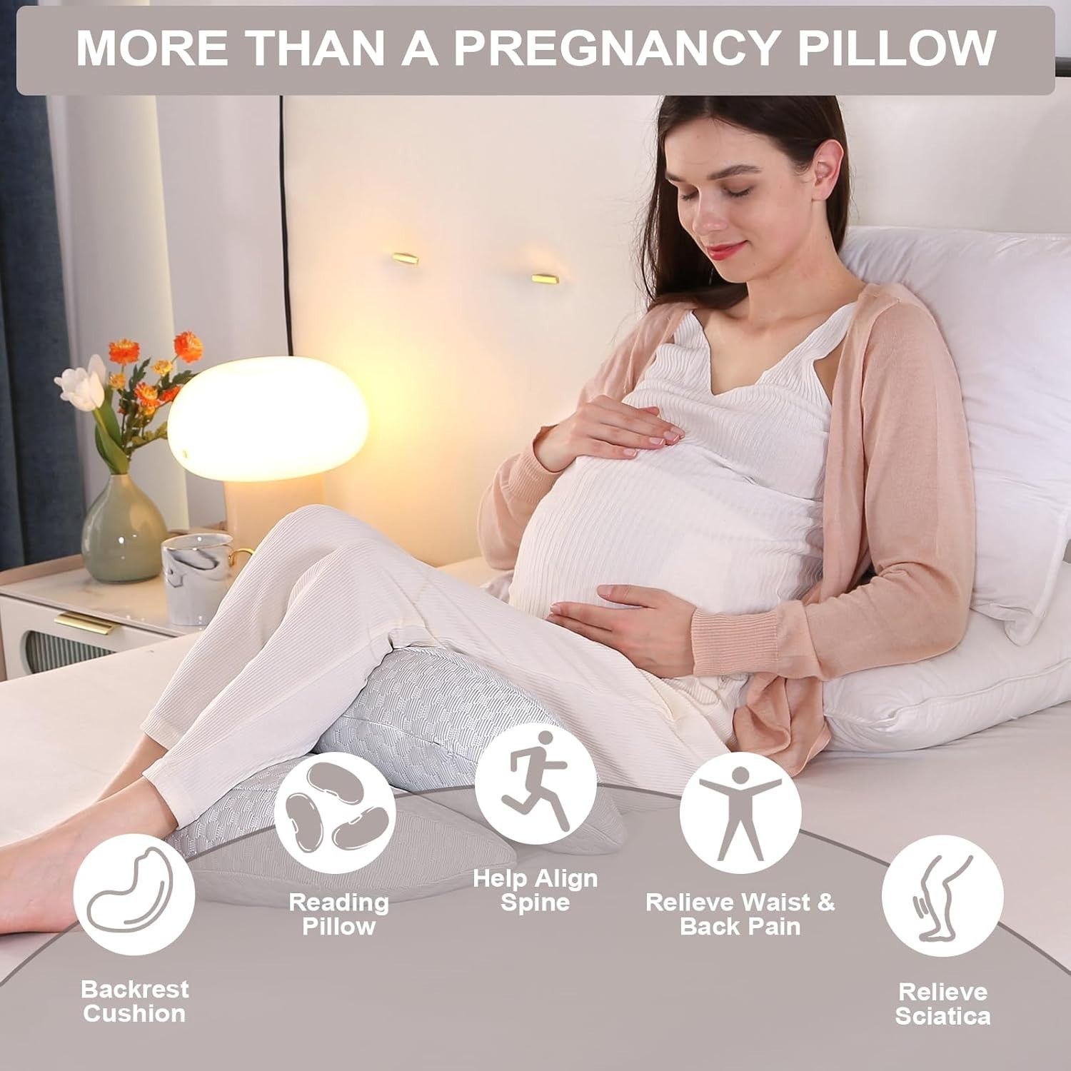 Pregnancy Pillow, Maternity Pillow Support for Sleeping Pregnancy Pillow for HIP Bedworld