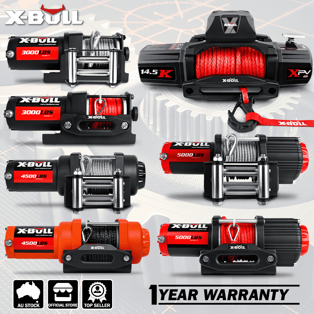 X-BULL Electric Winch 12V 3000LBS Synthetic Rope Wireless remote ATV UTV Boat Trailer