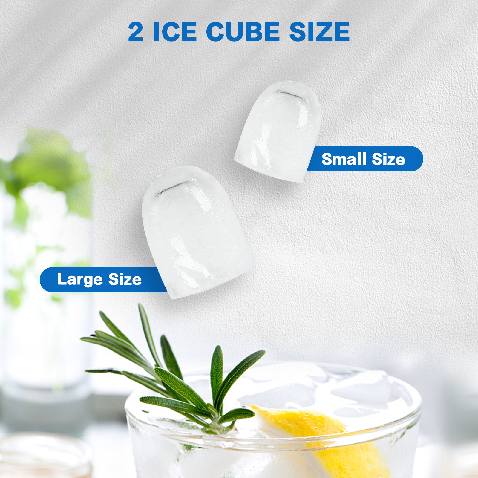 Ice Maker Machine 2.2L Portable Ice Cube Tray Bar Countertop Party Commercial