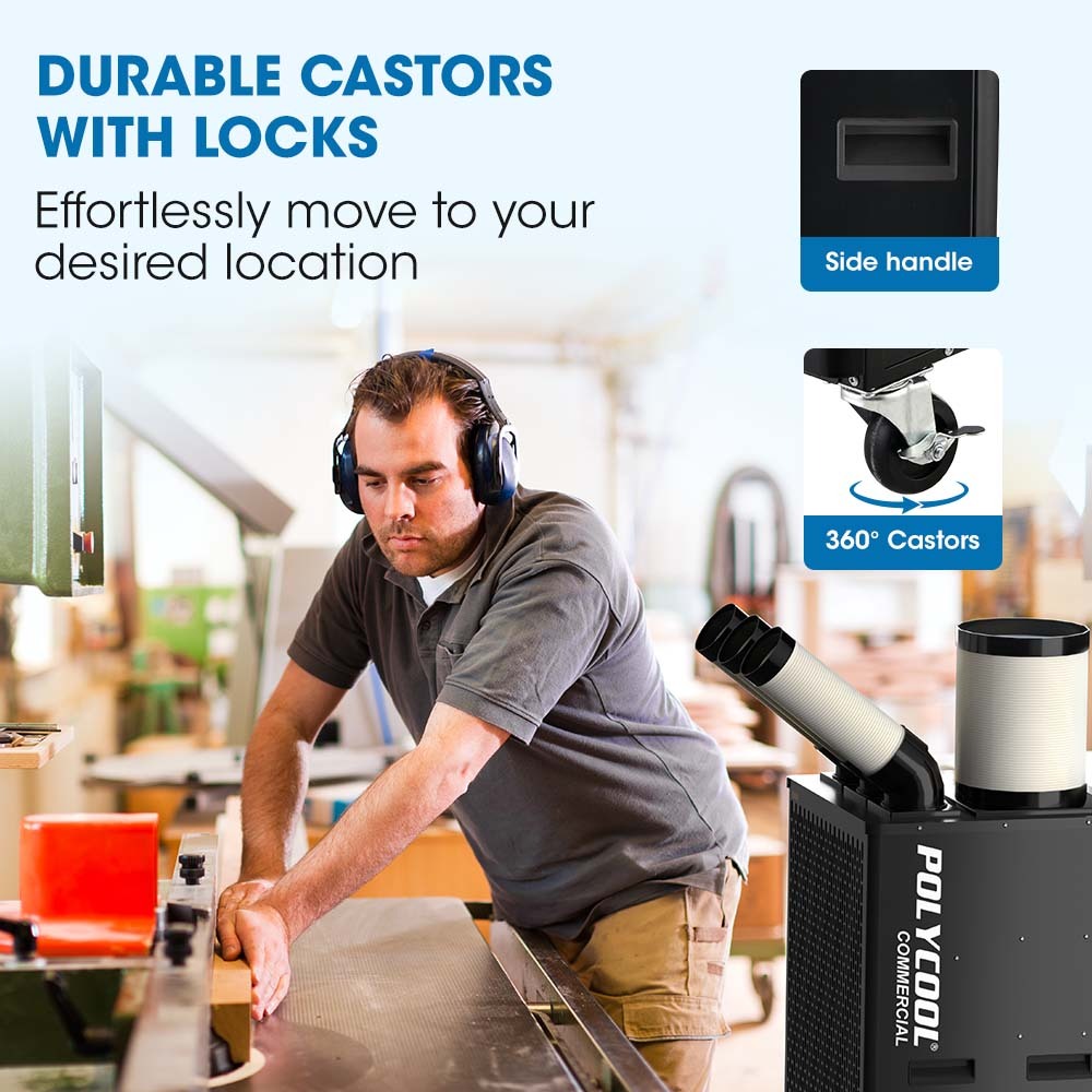 5kW Portable Industrial Spot Cooler - POLYCOOL with Triple Ducts