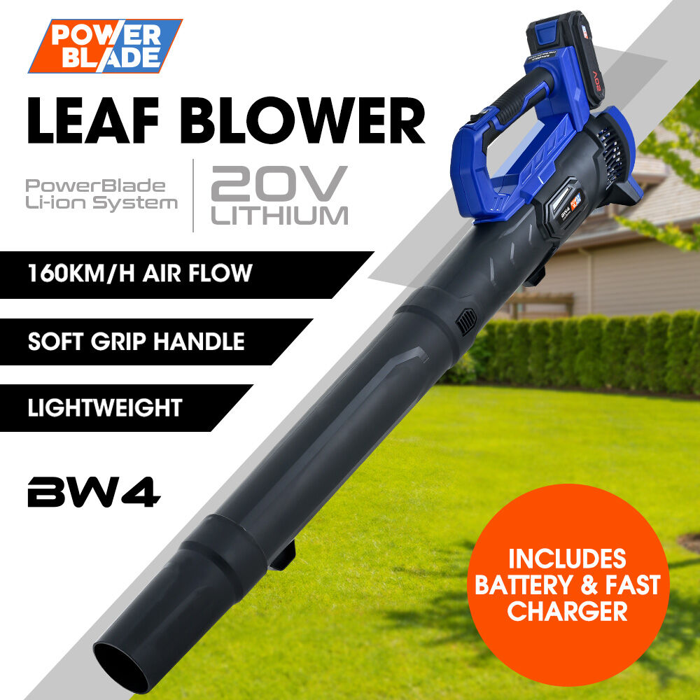 POWERBLADE BW4 20V Cordless Electric Leaf Blower Kit, with Battery and Fast Charger