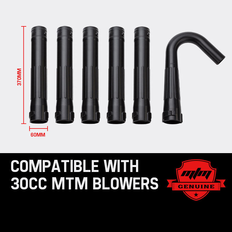 Gutter cleaning extension tubes and elbow nozzle adaptor, black with length markers