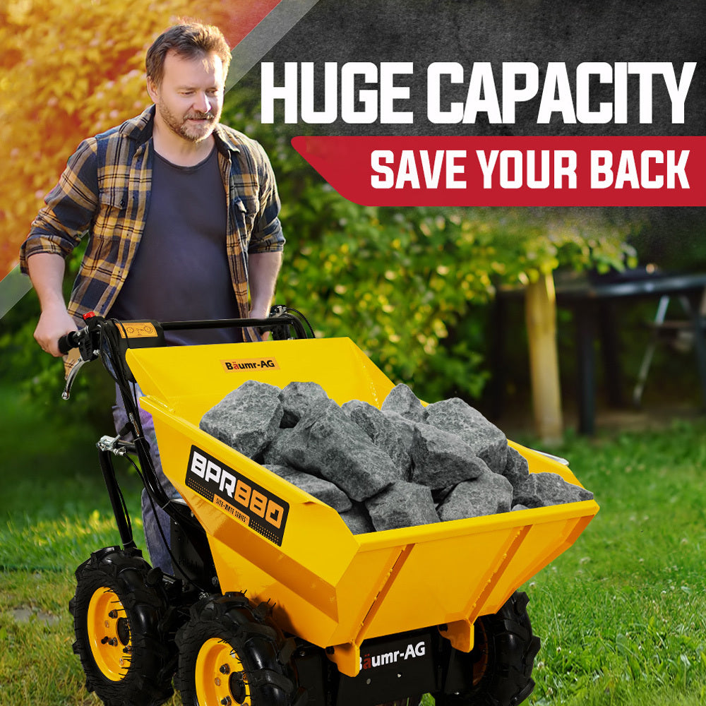 Baumr-AG Power Wheelbarrow Motorized Mini Petrol Powered Wheel Barrow