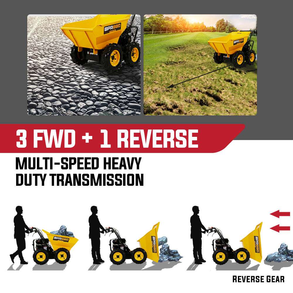 Baumr-AG Power Wheelbarrow Motorized Mini Petrol Powered Wheel Barrow