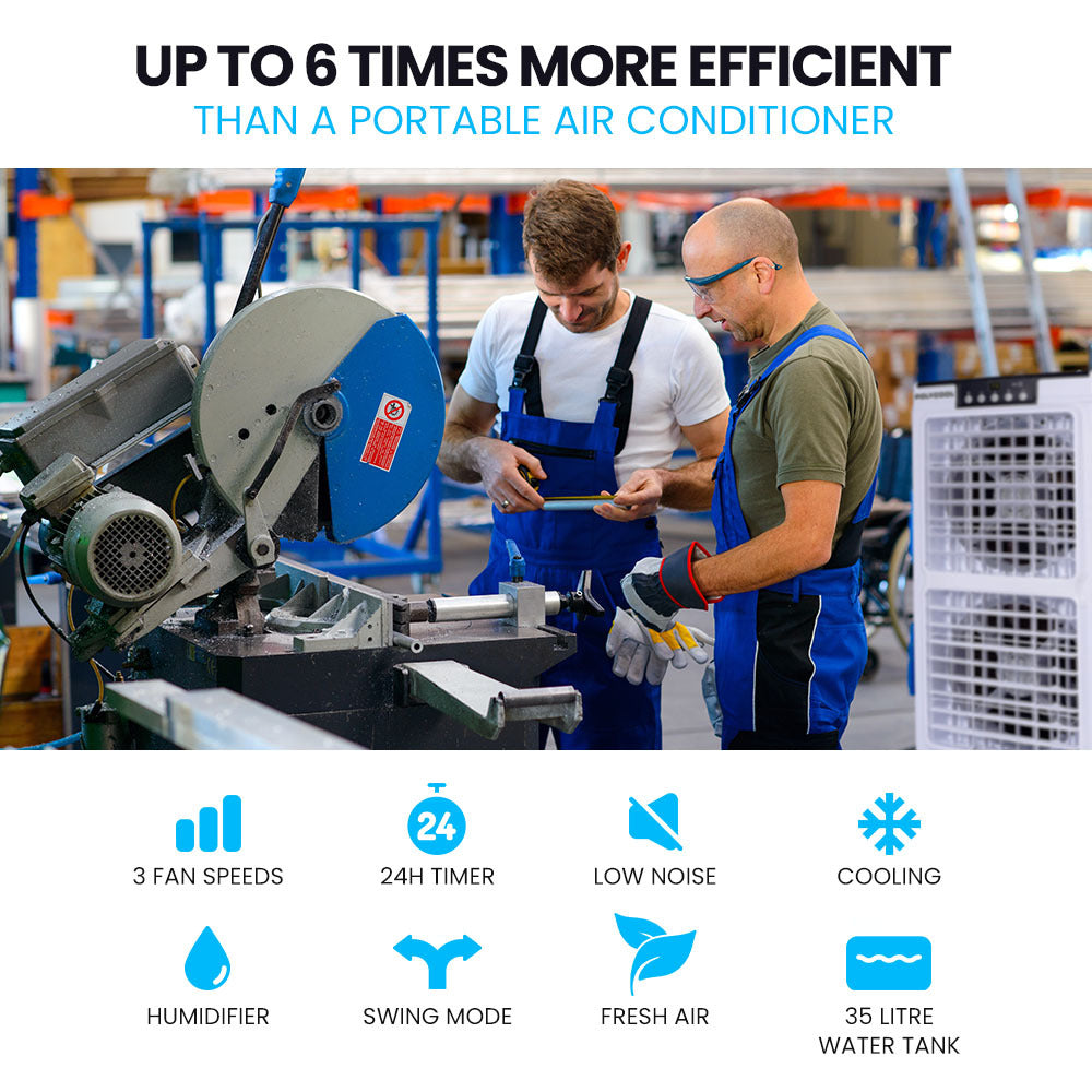 POLYCOOL 35L 220W Portable Evaporative Air Cooler 24 Hour Timer 4