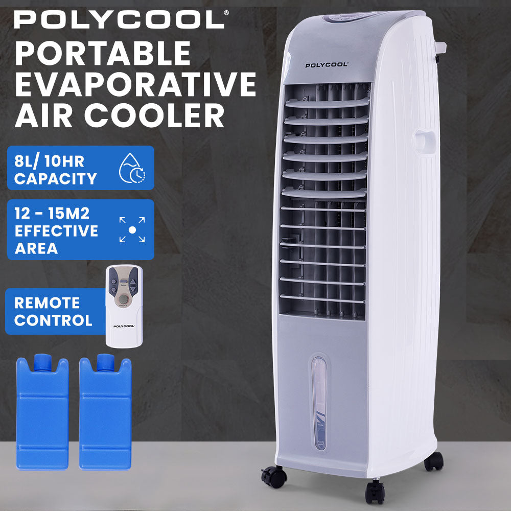 POLYCOOL 8L Portable Evaporative Air Cooler 24 Hour Timer 4