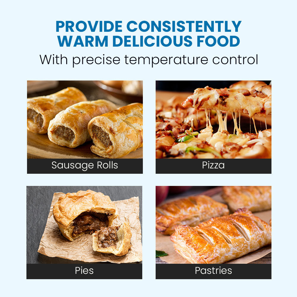 Electric food warmer with four-tier warming racks for hot food service