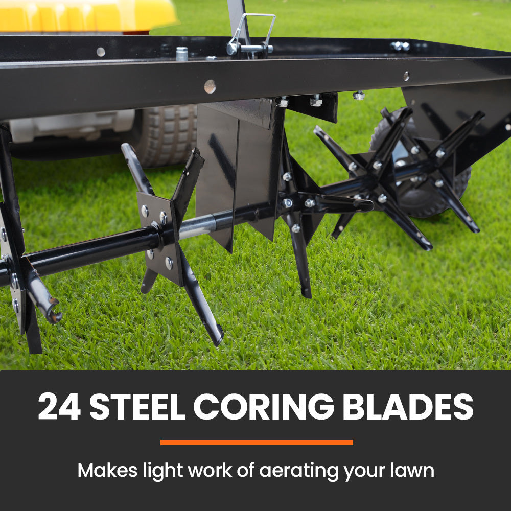Plug Lawn Aerator 1m (40") Wide, Universal Hitch pull behind aerator 