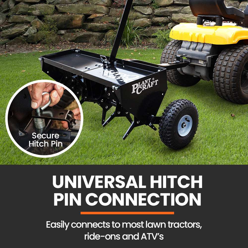 Plug Lawn Aerator 1m (40") Wide, Universal Hitch pull behind aerator 