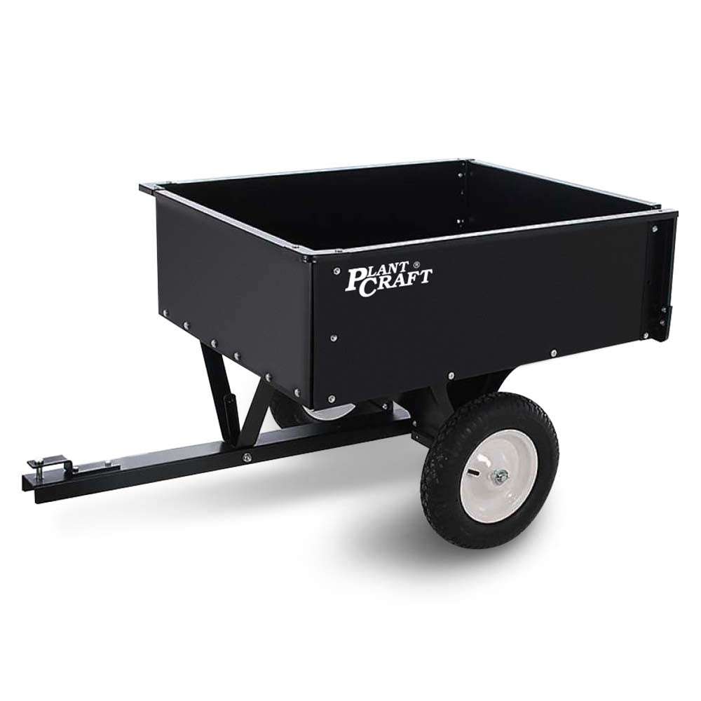 PLANTCRAFT 270kg Capacity Metal Dump Cart Garden Lawn Yard Farm Trolley, Tow