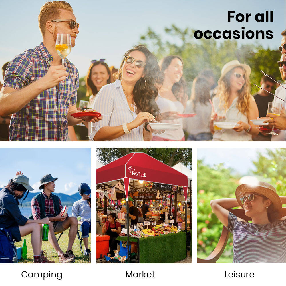 RED TRACK 3.6x2.2m Ultra Compact Folding Gazebo, Carry bag, Portable Outdoor Popup Marquee for Camping Beach